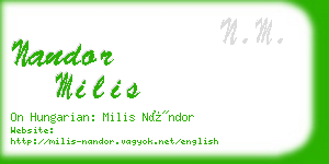 nandor milis business card